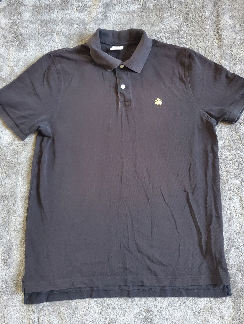 Brooks Brothers Golf Polo  Performance Charcoal Short Sleeve Mens Size L Cotton